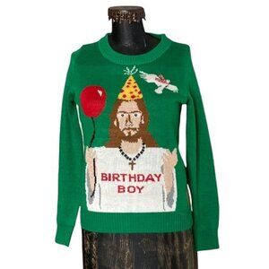 Tipsy Elves Green Birthday Boy Ugly Christmas Sweater